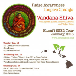 Hawaii SEED Tour with Vandana Shiva - Honolulu, HI