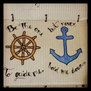 my drawing, anchor, love , quote
