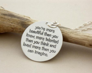 ... , talented and LOVED ... Handmade quote Jewelry ... graduation gift