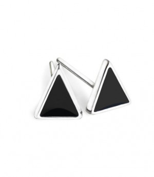 Black Triangle S925 Sterling Silver Mini Stud Earrings for Women ...