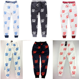 New 2015 hip hop Emoji joggers pants black white 100 Hundred Letter 3D