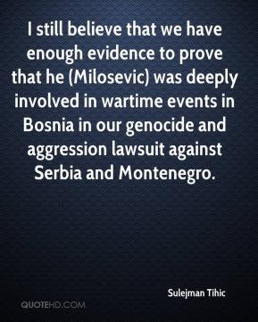 Sulejman Tihic - I still believe that we have enough evidence to prove ...