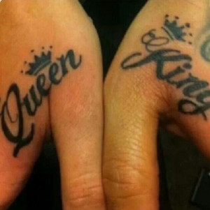 his and hers tattoos king and queen