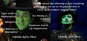 take elphaba for example elphaba certainly did not want it