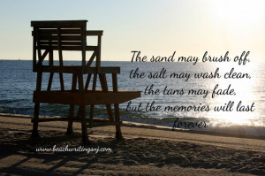 Beach Quote Photo Sand Salt Tan Memories last Forever Life Guard 5x7 ...