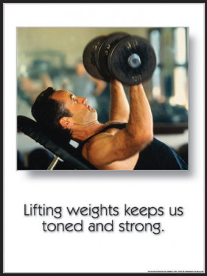 Toned And Strong Weightlifting Dumbbells Motivational Poster Fitness.