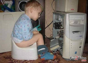 Computer Engineer Funny Baby Multitasking