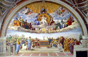 Raffaello Sanzio La Disputa del Sacramento 1508 Musei Vaticani