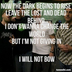 Lyric Art of I Will Not Bow by Breaking Benjamin