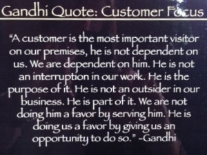 Gandhi Quote Customer Service