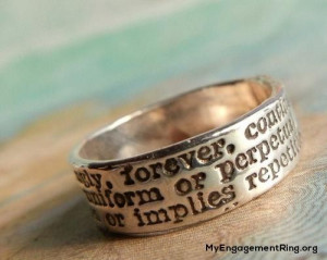engagement ring with quote – engraving - My Engagement Ring