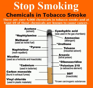 ... in Tobacco Smoke which cause cancer; Anti smoking Posters and Slogans