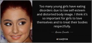 Too many young girls have eating disorders due to low self-esteem and ...