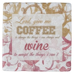 Wine and coffee quote coaster stone beverage coaster