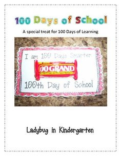 100th day of school freebie candy treat more kindergarten 100th day of ...