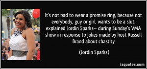 not bad to wear a promise ring, because not everybody, guy or girl ...