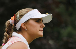 Lexi Thompson Lexi Thompson watches a shot on the eighth hole during ...