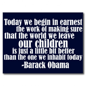 Obama Quote on a Better Tomorrow Post Cards