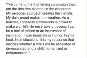 teaching quote by Dr. Haim Ginott