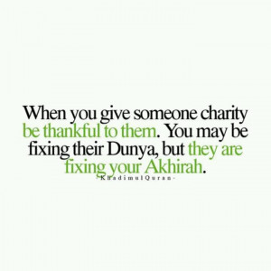 Akhirah, charity, dunya. Islam