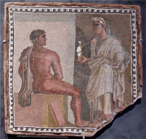 Mosaic of Orestes, main character in Aeschylus' only surviving trilogy ...