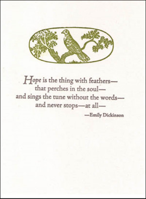... for this. How exquisite it is. Love the alignment of hope with a bird