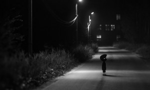 ... download Limbo Boy Standing Alone in the Dark City Night HD wallpaper