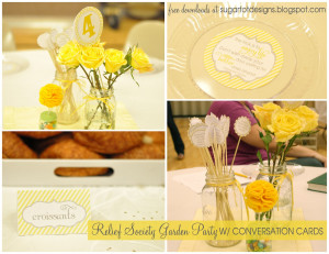 Relief Society Garden Party {free conversation cards}