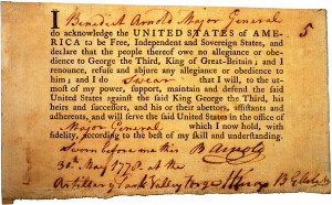 Benedict Arnold’s Oath of Allegiance - In 1778, Benedict Arnold ...
