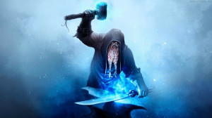 ice blue white cold men weapons hammer magic dwarfs beard artwork ...
