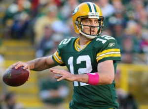 Quarterback Throwing Packers quarterback aaron