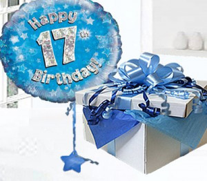 Birthday Balloon in a Box ( Blue ) Code:JGF17BH17BBB | 17 Year Old ...
