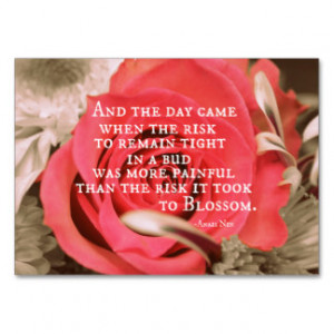 Inspirational Life Quote about Risk Anais Nin Large Business Cards ...