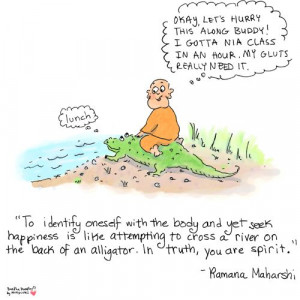 crossing the river on the back of an alligator