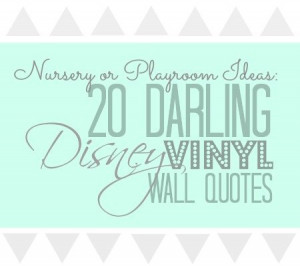 ... Disney Wall Vinyl Quotes for the Nursery or Playroom | Disney Baby