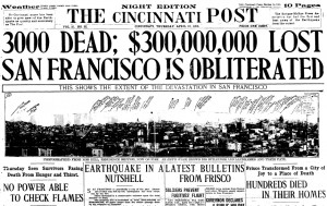 San Francisco Earthquake 1906 Newspaper