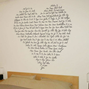Just say I Love You - Heart Shaped Words - Wall Decals