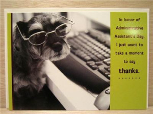 FUNNY DOG at KEYBOARD Administrative Assistant Secretary's Day PAPYRUS ...