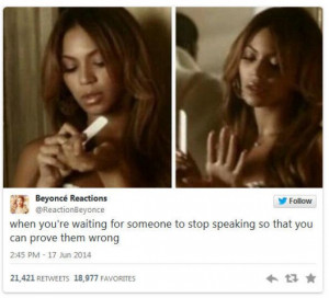 Beyoncé rarely tweets from her official account. The next best thing ...
