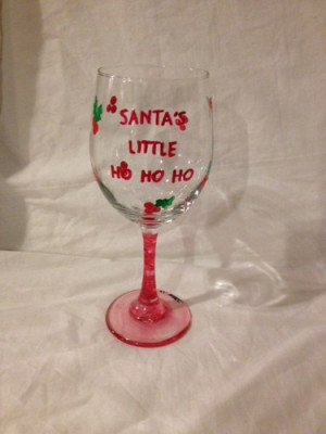 Funny Hand Painted Christmas Wine Glasses
