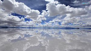 Cloud reflections in water wallpaper 1366x768