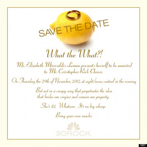 Liz Lemon's Wedding: See The '30 Rock' Invite (PHOTO)