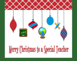 Teacher Christmas Card, Special Teacher Card, Teacher Appreciation ...