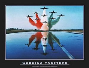 Working Together Military Jets Poster 28x22