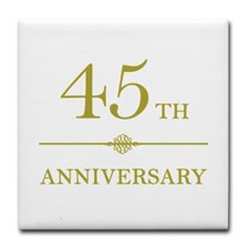 Stylish 45th Anniversary Tile Coaster for