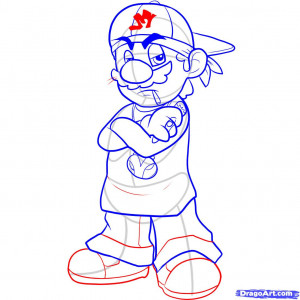 ... To Draw Gangster Mario Step By Step Video Game Characters Wallpaper Hd