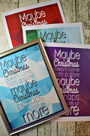 Grinch Quote Christmas Printable in Four Colors
