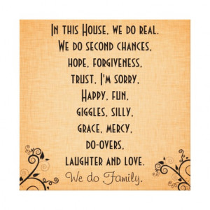In this House We Do Family Quote Rules Stretched Canvas Print