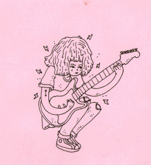 ... Sketch girl power hand drawn animation electric guitar guitar girl