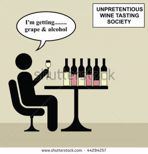 The unpretentious wine tasting society gave plain critique - stock ...